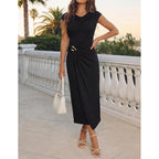 Zesica Women'S 2026 Summer Cap Sleeve Casual Bodycon Dress Elegant Wedding Guest Cocktail Party Formal Long Midi Dresses