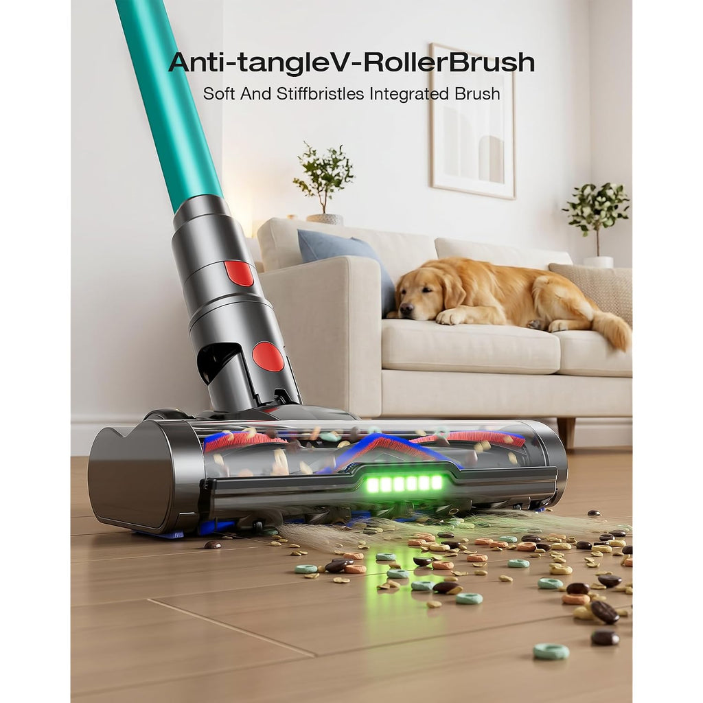 Cordless Vacuum Cleaner, 60Kpa 650W Stick Vacuum With Hurricane Mode, 70-Min Runtime, Anti-Tangle Brush, Self-Standing, Led Display, Cordless Vacuum For Pet Hair, Carpet & Hard Floor, Car