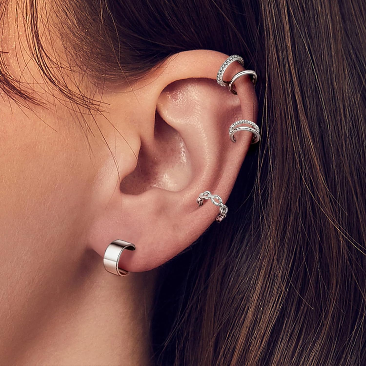 Jewdreamer 16Pcs Ear Cuffs for Women Non Piercing 14K Golded Silver Ear Cuffs Earrings Non Pierced Clips On Cartilage Earring Fake Earrings Lightweight