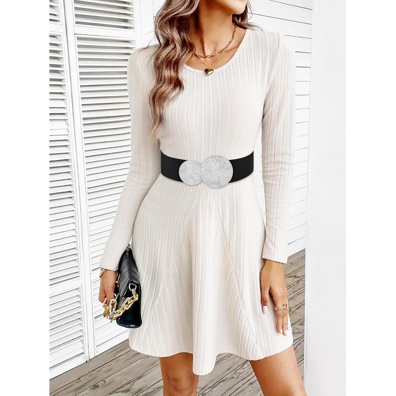Women Wide Stretchy Waist Belts Elastic Cinch Belt for Dresses