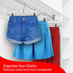 Deilsy™ Pants Hangers With Clips 12 Pack – 14 Inch Clear Plastic Skirt Hangers, 360° Swivel Hook, Clip Hangers For Pants, Skirts, Jeans, Shorts & Trousers – Space Saving, Non-Slip