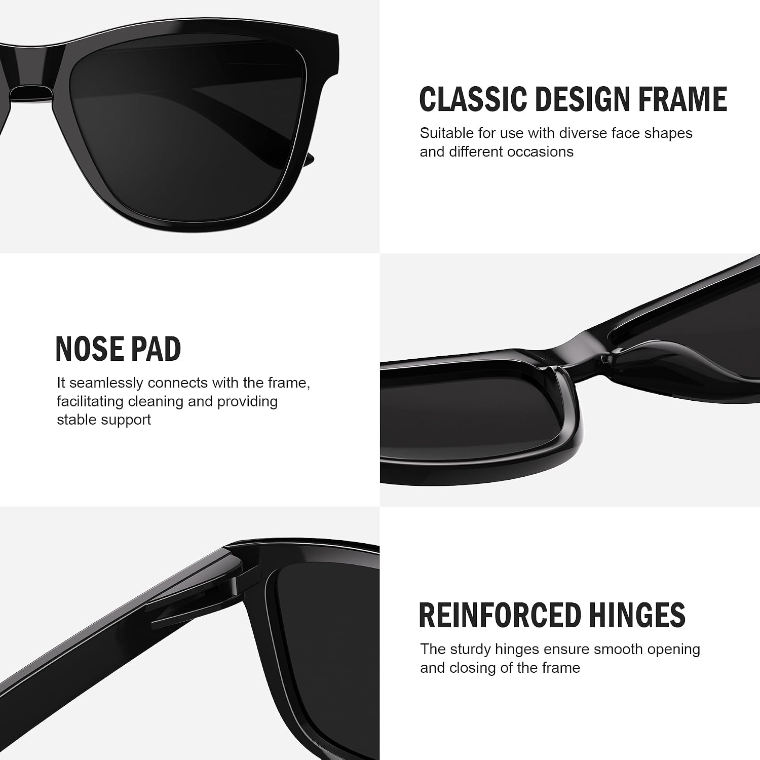 Polarized Sunglasses Womens Men - Classic Retro UV Protection Driving Sun Glasses A1blackg+chatc+pink