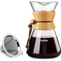 Cosori Pour Over Coffee Maker with Double Layer Stainless Steel Filter, 8-Cup, 34oz, Drip Coffee Maker, Coffee Dripper Brewer, High Heat Resistant Carafe, also for Camping, Hiking