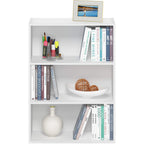 Furinno Pasir Book Shelf, 3-Tier Bookshelf, Storage Shelves Bookcase, 9.7 X 23.7 X 31.5, For Living Room, Bedroom, Home Office, Plain White