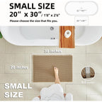 TYUU Waffle Bath Mat, Boho Bathroom Rugs Non Slip Washable Super Absorbent Quick Dry Farmhouse Bathroom Decor, 30"x20" Khaki