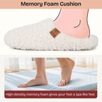 Everfoams Women'S Fuzzy Slip-On Slippers Soft Comfy Memory Foam Indoor House Shoes