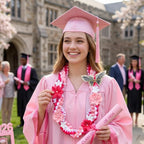 Lyrow 50" Graduation Lei 2026 Double Braided Graduation Ribbon Money Lei with 4 Satin Flower Handmade Grad Necklace Class of 2026 Grad Gift Accessories for Men Women