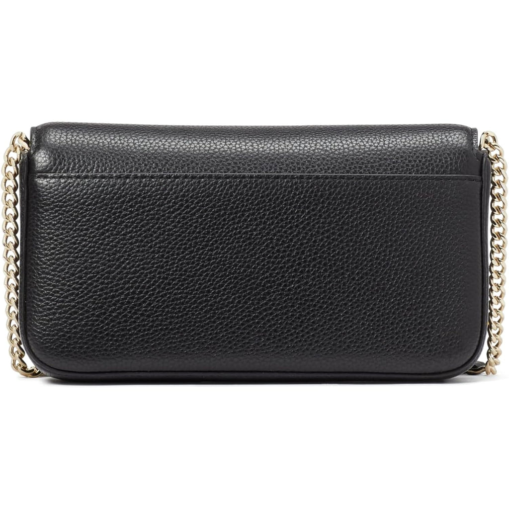Kate Spade New York Ava Pebbled Leather Flap Chain Wallet, Black