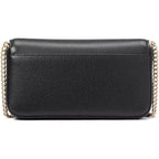 Kate Spade New York Ava Pebbled Leather Flap Chain Wallet, Black