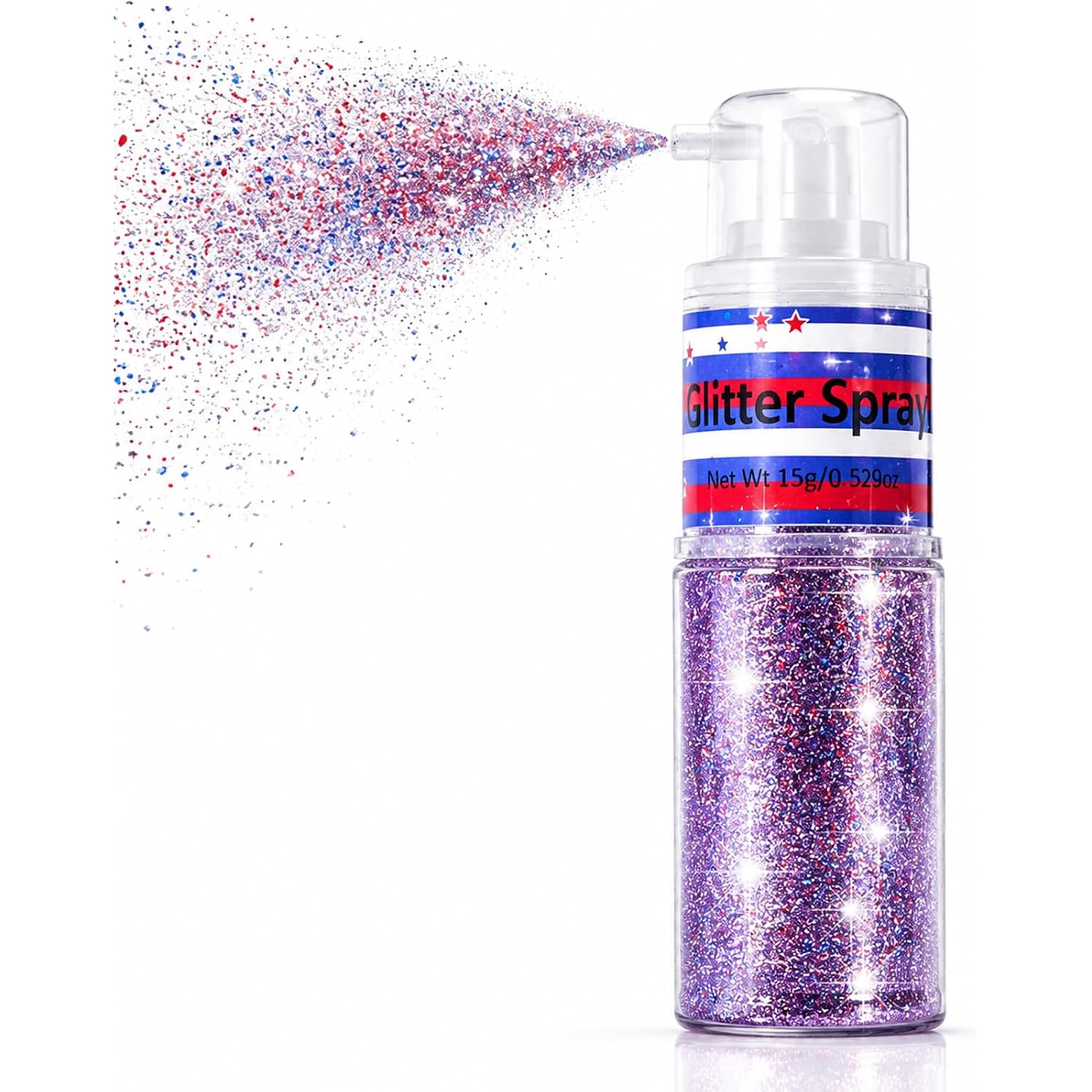 Patriotic Red White And Blue Hair And Body Glitter Spray, Hair Glitter Highlighter Powder For Clothes, Festival Party Makeup Fourth Of July Accessories For Women, 4Th Of July Independence Day