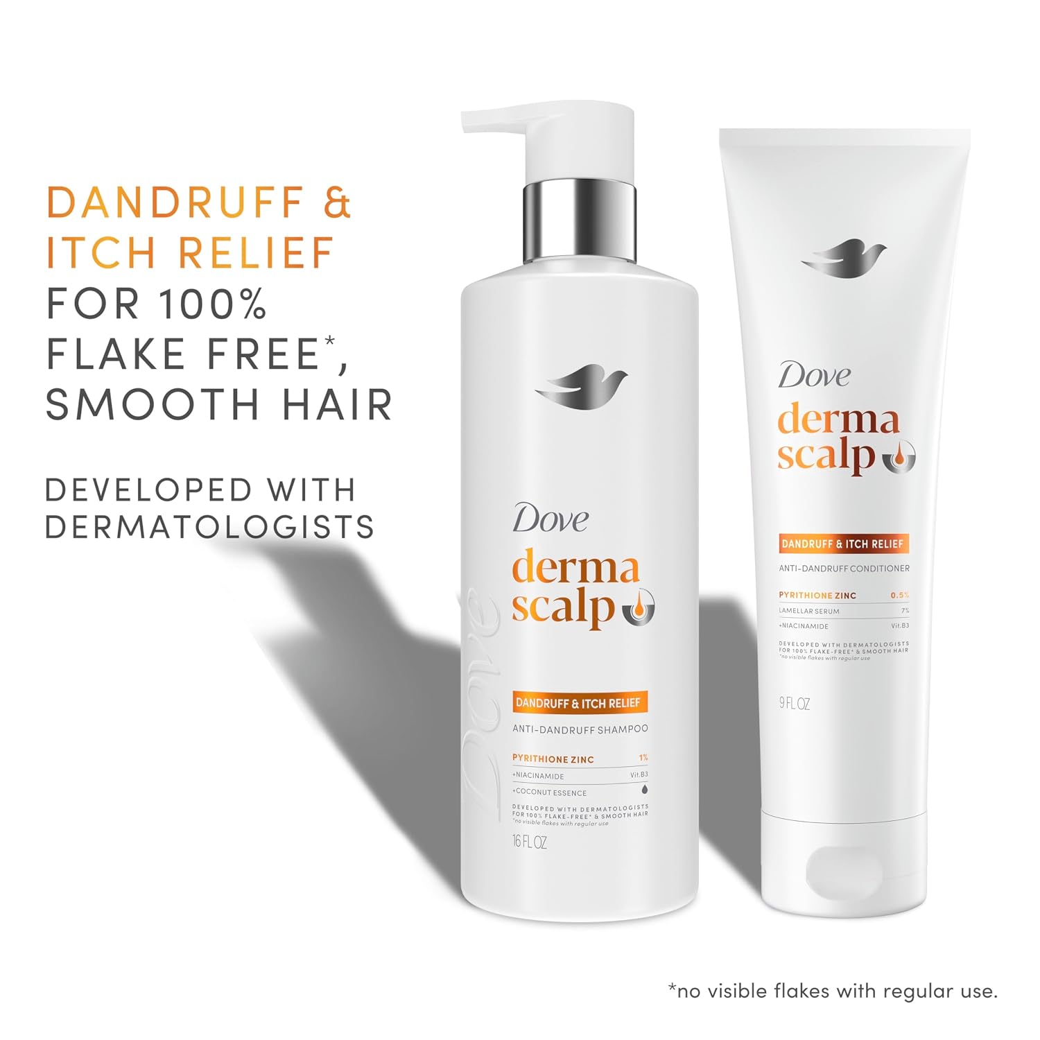 Dove Derma Scalp Dandruff & Itch Relief Conditioner 1 Ct With Pyrithione Zinc, Lamellar Serum And Niacinamide Or Flaky, Itchy Scalp Relief 9 Fl Oz