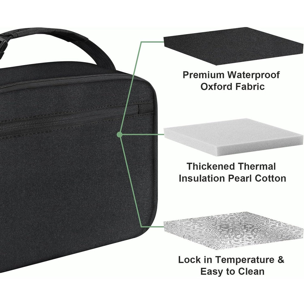 Kids Lunch Box For Boys Girls Lunch Bag Insulated Durable Lunchbox Children Lunch Tote Bag For School Black