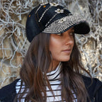 Women Bling Baseball Cap with Flower, Vintage Adjustable Low-Profile Dad Hat Sport Strapback Caps for Ladies Rose Red