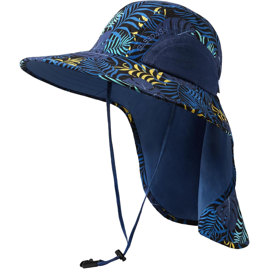 Bassdash Upf 50+ Unisex Water Resistant Wide Brim Sun Hat With Large Neck Flap Ponytail Fishing Hat For Men Women