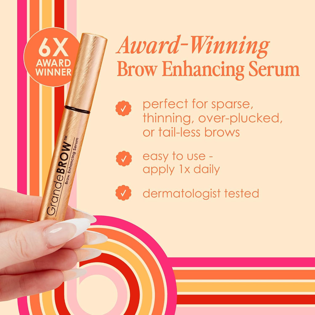 Grande Cosmetics Grandebrow Brow Enhancing Serum For Fuller, Bolder, Looking Eyebrows - Brow Serum With Vitamins, Peptides, Antioxidants, Amino Acids, Cruelty-Free