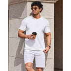 Coofandy Mens V Neck T Shirts 100% Cotton Tee Shirt Plain Short Sleeve Casual Shirts