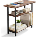 Sleeping Lamb Side Table For Living Room, 3-Tier End Table For Small Space With Wide Storage Tabletop, Rustic Brown Narrow Nightstand For Bedroom, Sofa Couch