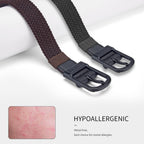 Tsa Approved Hypoallergenic Nickel Free Non Metal Belt For Men Elastic Stretch Braided Golf Accessories Belt 1.38"