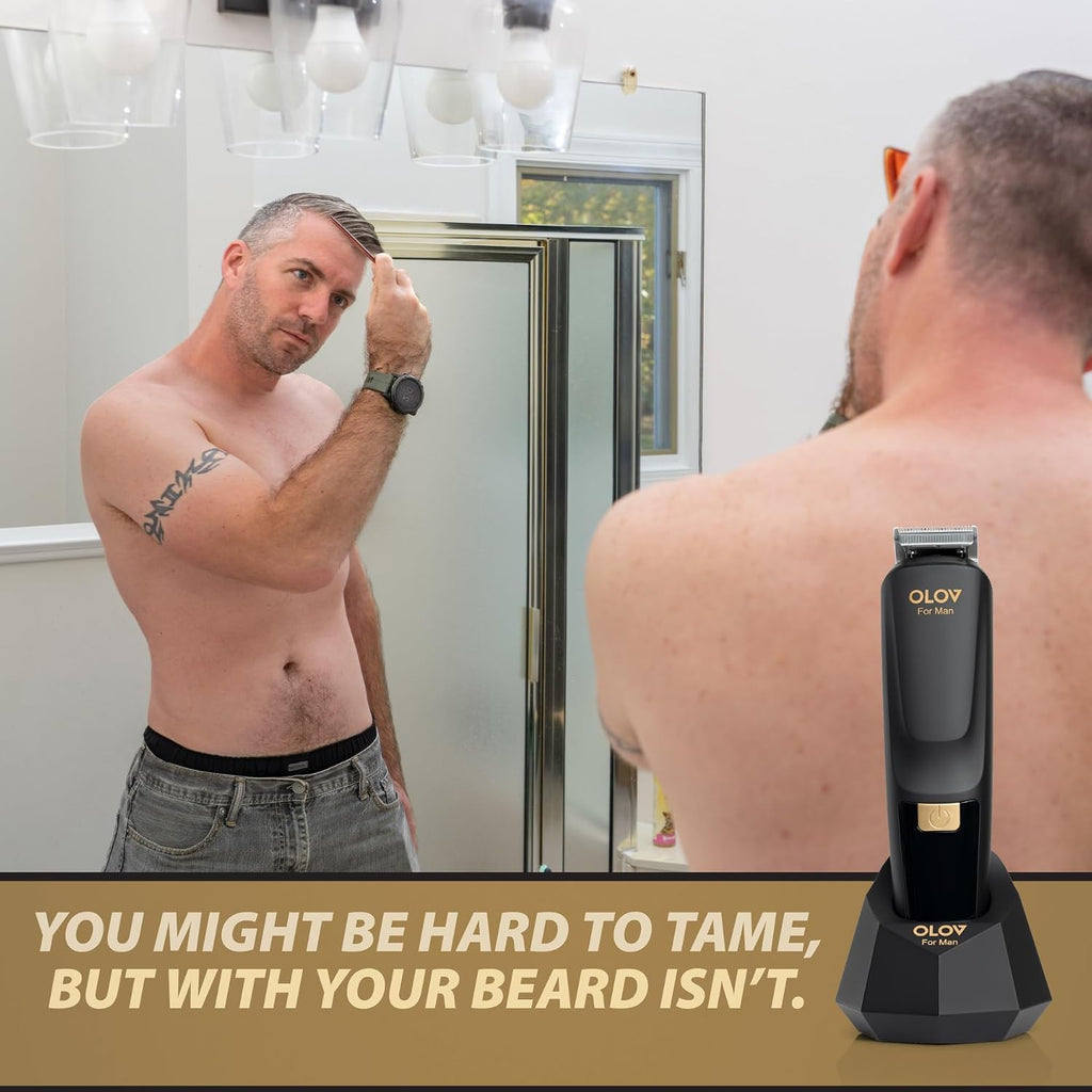 Olov For Man Beard Trimmer, 21 Piece All-In-One Mens Grooming Kit And Hair Clipper, Nose, Ear,Body And Face, Electric Razor With Usb Recharge Dock