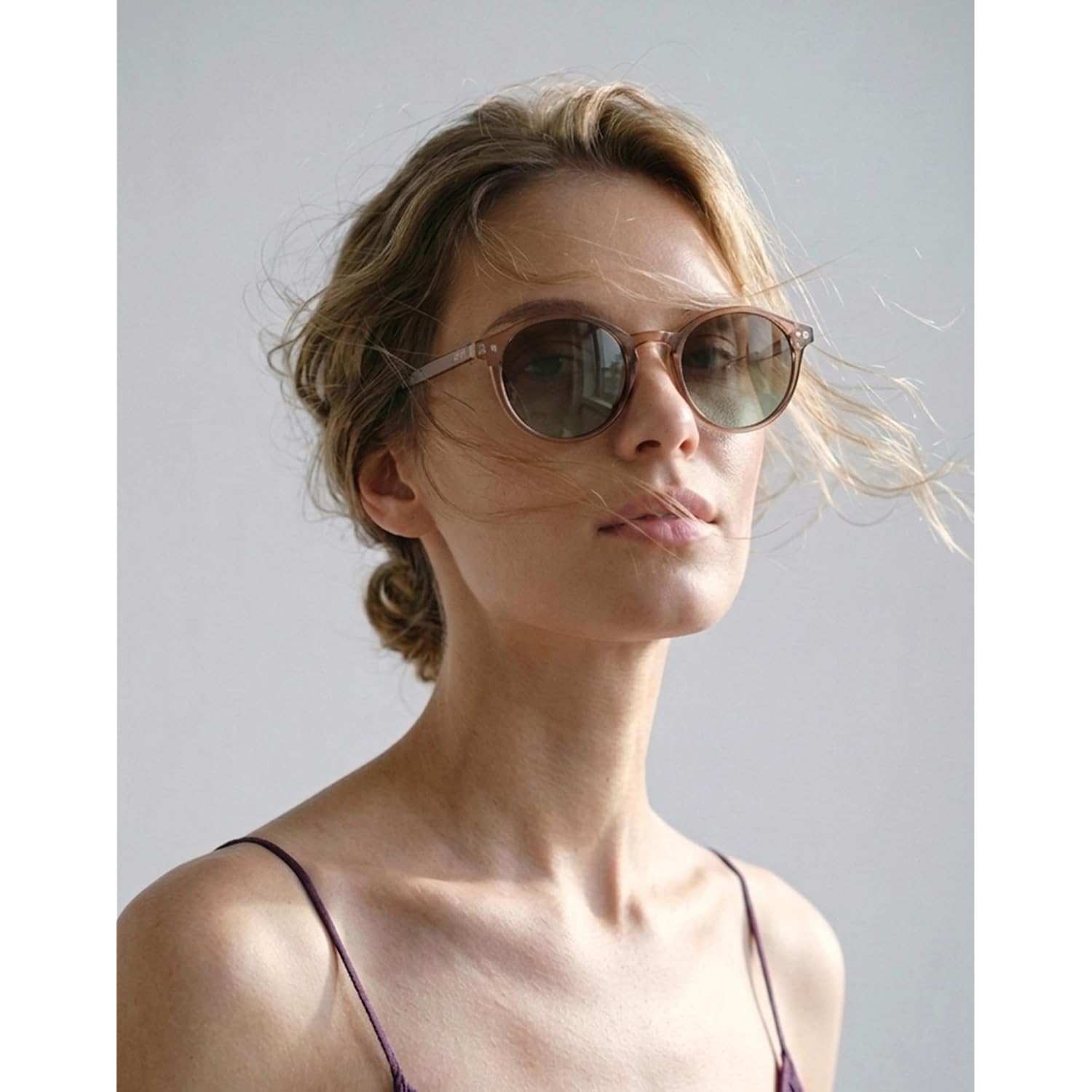 TIJN Round Sunglasses for Women Men,Retro 90s Small Circle Sunglasses,Polarized UV400 Protection,Colored Lens Vintage Shades