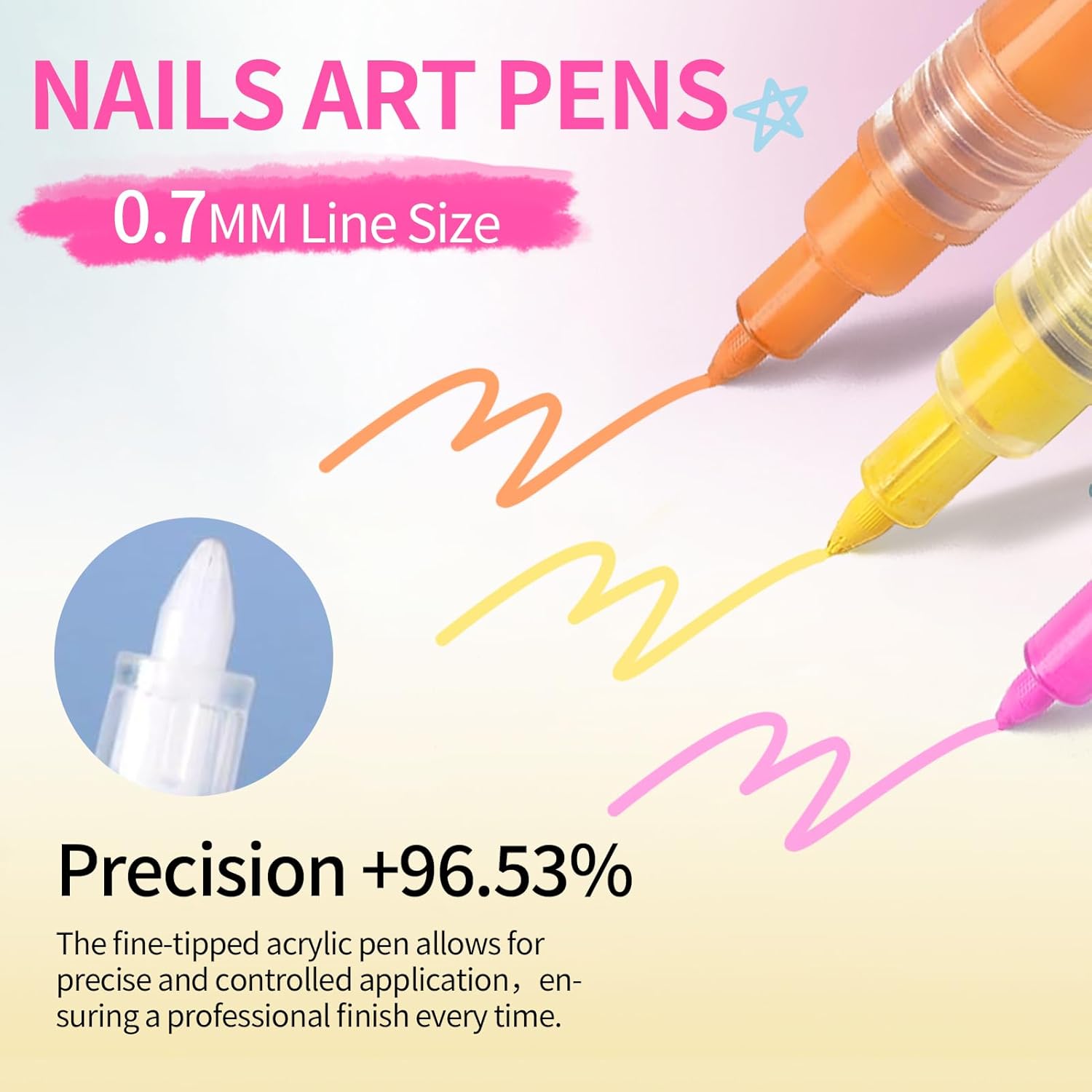 BORN PRETTY Nail Art Pens Set 12 Colors - Spring Summer Neon Colors 3D Nail Polish Acrylic Paint Pens Quick Dry Nail Markers for Easter Nail Art Drawing Painting Dotting Liner Pen DIY Manicure Tools