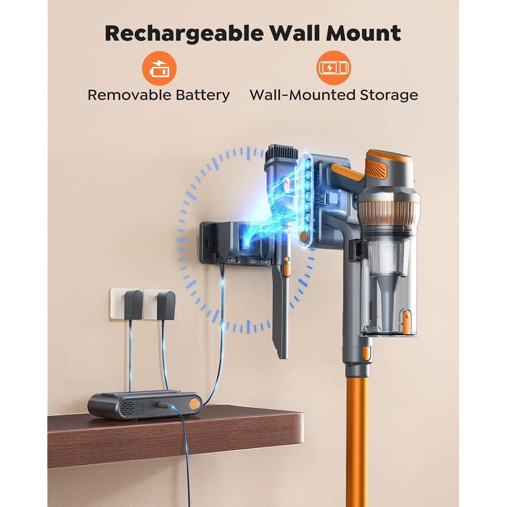 Cordless Vacuum Cleaner, 55Kpa 650W 70Mins Stick Vacuum Cleaners For Home, Self-Standing Handheld Vacuum With 3.3Ft Extendable Hose, Led Touch Screen For Pet Hair/Floor/Carpet