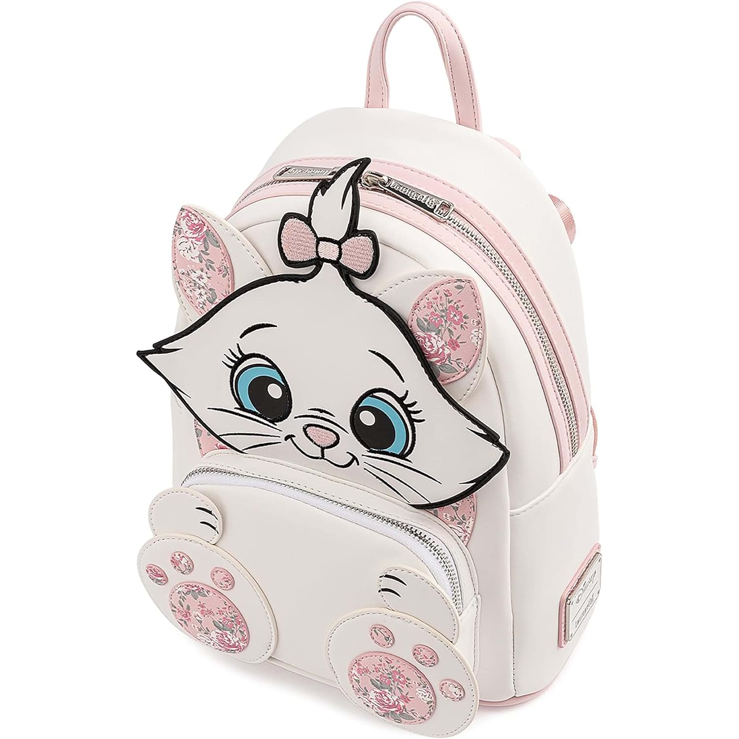 Loungefly Disney Marie Floral Footsy Womens Double Strap Shoulder Bag Purse