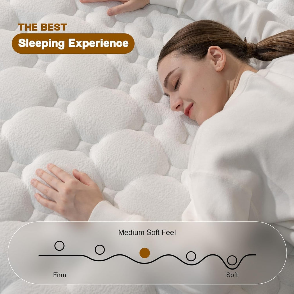 Queen Mattress,12 Inch Queen Size Mattresses in a Box,Medium Firm Queen Hybrid Mattress,with Memory Foam and Individual Pocket Spring for Motion Isolation & Silent Sleep&& Pressure Relief，80" x 60"
