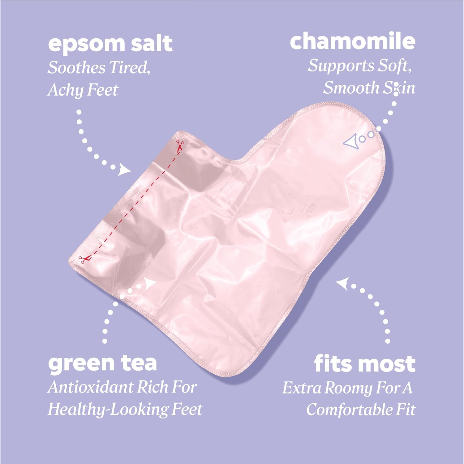 Onyx Professional Epsom Salt Foot Mask, 6 Pairs - Made with Epsom Salt and Chamomile, Helps Fight Swelling and Soreness, Relax Tired Feet, Easy-to-use Booties, One Size Fits All