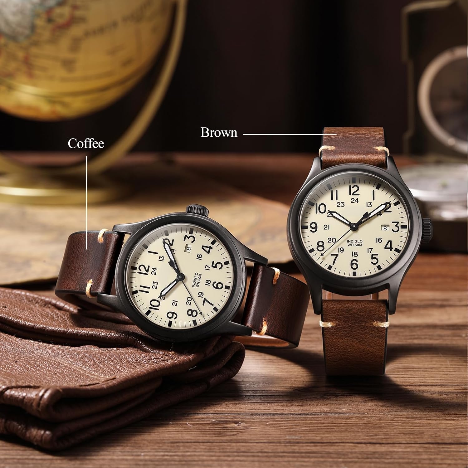 Getalia Leather Watch Band Retro Oil Wax Leather,18Mm 19Mm 20Mm 21Mm 22Mm Quick Release Foldover Clasp Watch Straps For Men And Women