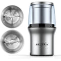 Secura Electric Coffee Grinder And Spice Grinder With 2 Stainless Steel Blades Removable Bowls