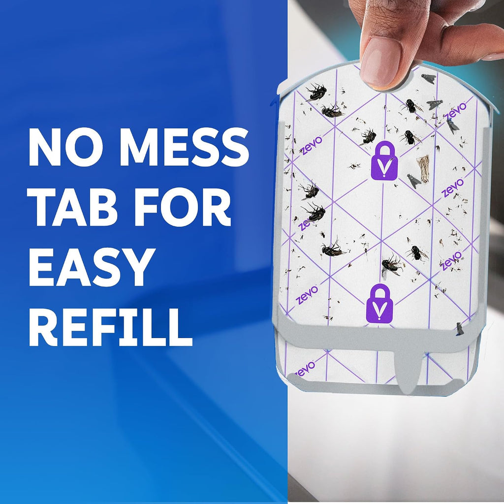 Zevo Flying Insect Trap Official Refill Cartridges - Fits Zevo Trap And Max Indoor Fly Trap, Trap+Lock Technology Fly Trap Refill For Gnats, House Flies & Fruit Flies (4 Official Refill Cartridges)