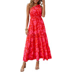 Prettygarden Women'S Summer Floral One Shoulder Maxi Dress Knot Ruffle Boho Beach Vacation Wedding Guest Long Sun Dresses