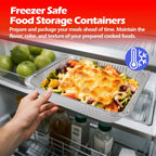 9x13 Aluminum Foil Pans with Lid, 10 Pack Disposable Trays Half Size Heavy Duty Tin Pans Deep Food Containers For Cooking, Meal Prep, Baking, Roasting, Chafing, Heating or Steam Table