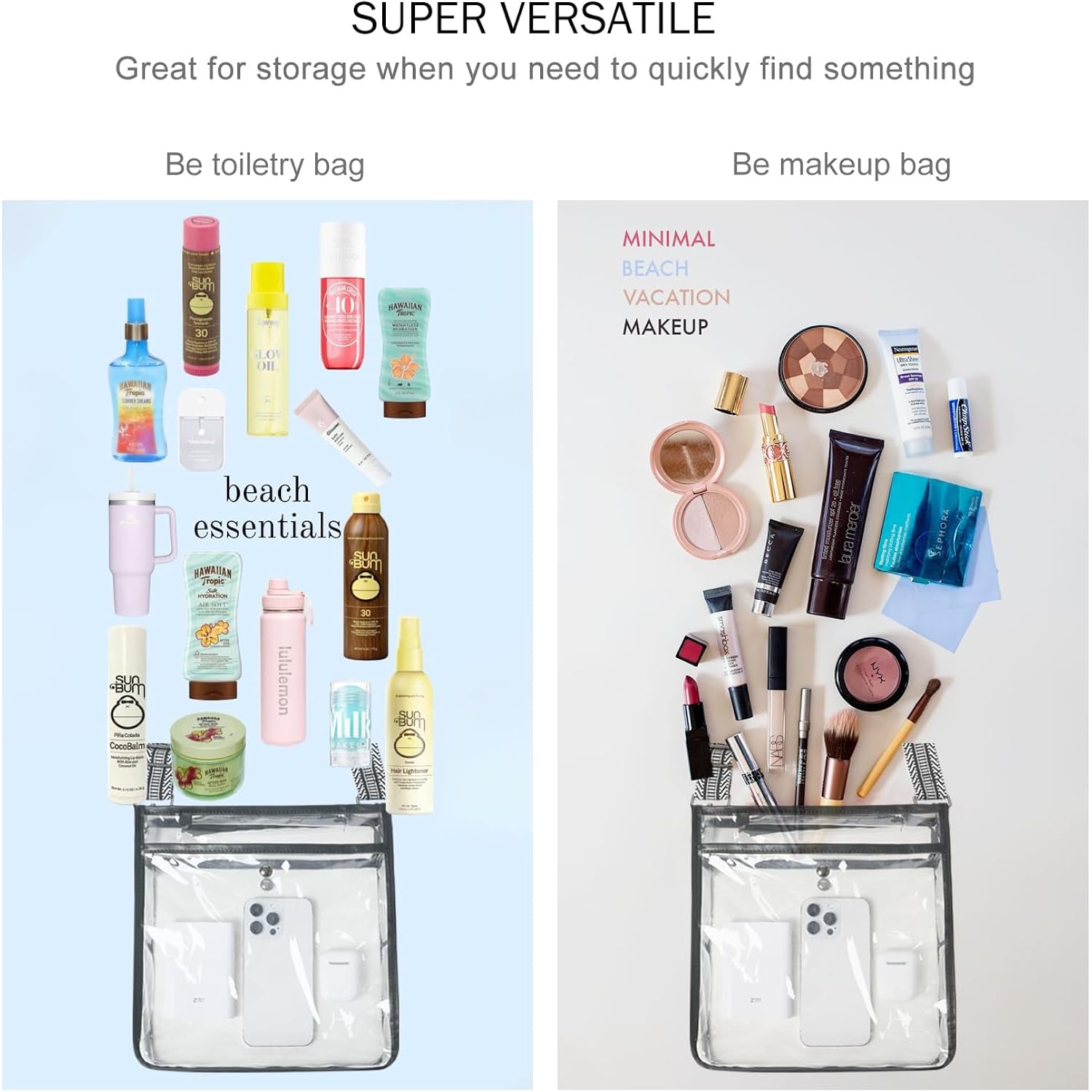 Bluome Clear Bag for Stadium Events 12x12x6, Clear Purses Stadium Bag Crossbody Purses for Concerts Football Games Travel