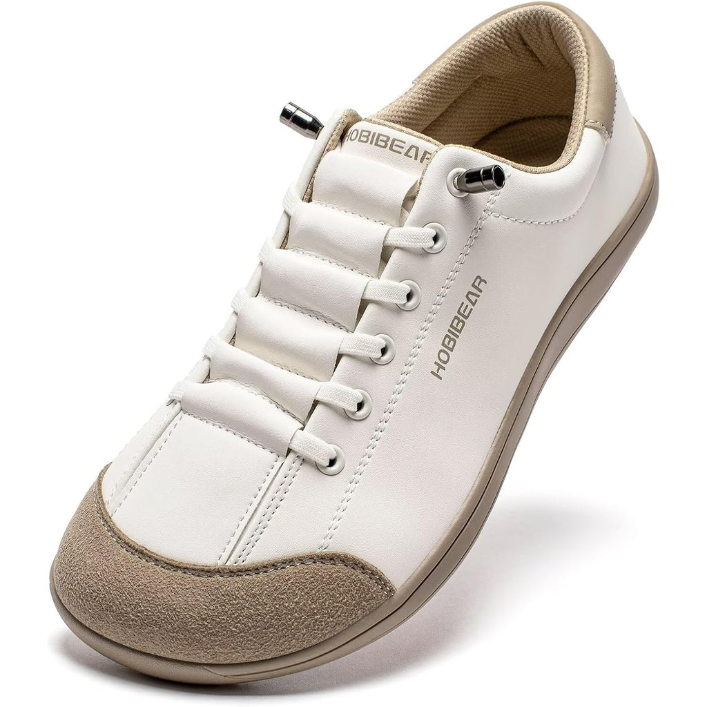 Hobibear Leather Barefoot Shoes Lightweight Wide Toe Box Zero Drop Slip-On Shoes For Women