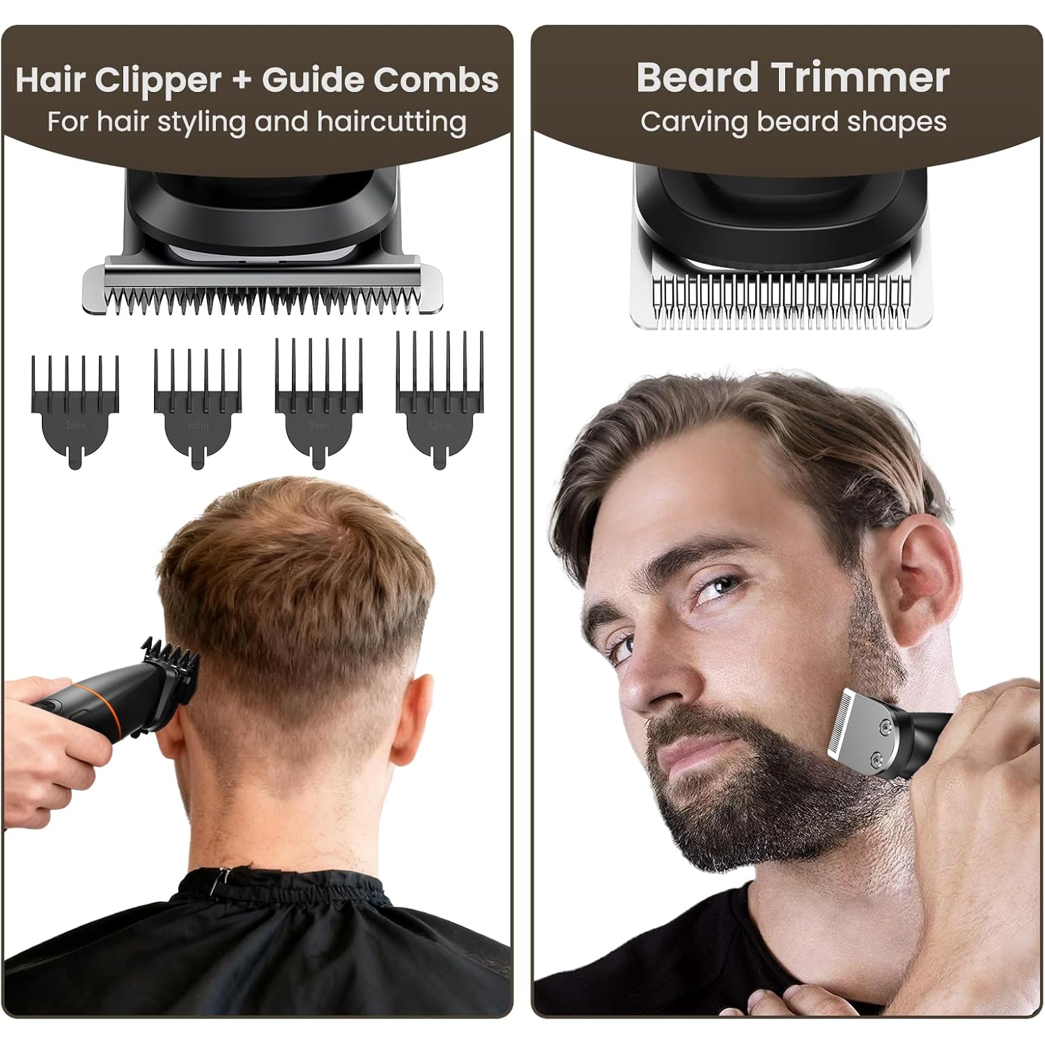 MAXGROOM Manscape All-in-One Body & Pubic Hair Trimmer for Men, No-Nick Groin & Ball Shaver, Waterproof Mens Electric Grooming Kit with LED Display, USB Rechargeable (Black)