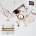 Gm Likkie Quilted Shoulder Bag For Women, Medium Flap Crossbody Handbag With Chain Strap, Soft Vegan Leather Clutch Purse