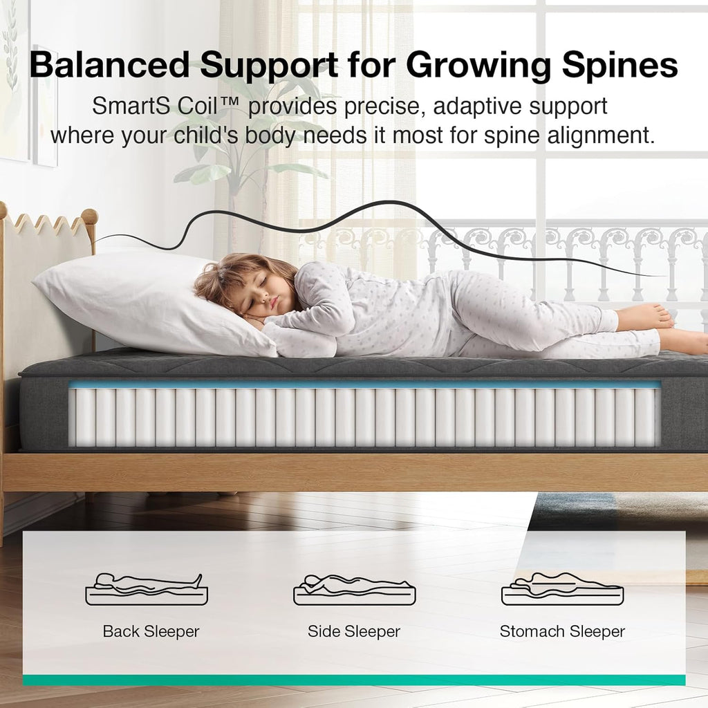 Novilla 8 Inch Twin Size Mattress,Twin Hybrid Mattress for Kids with Pocketed Coils & Gel-Infused Memory Foam for Back Pain Relief & Contour Support Mattresses in a Box CertiPUR-US Certified