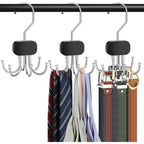 Belt Hanger For Closet, 3Pcs Belt Organizer For Closet 360°Rotating Max 72 Belt, Tie Rack Hanger For Closet Tie Organizer For Closet Belt Holder For Closet For Belt,Tie,Tank Top,Bra,Scarf,Hat