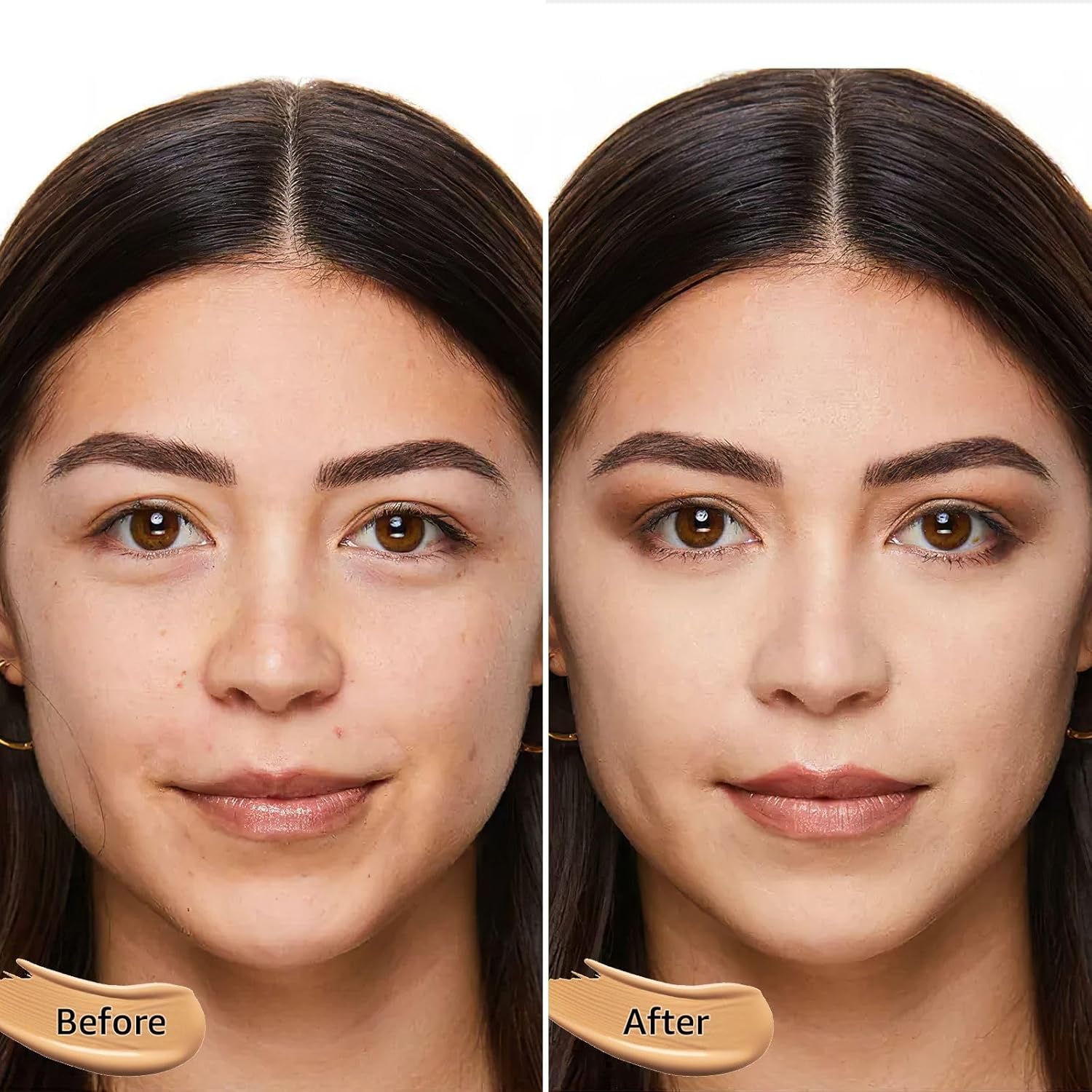 Cushion Foundation Concealer for Older Women, Face Makeup Powder Foundation for Mature Skin, CC Cream Tattoo Cover up Easily Create A Lightweight Natural-looking Base, Natural Color