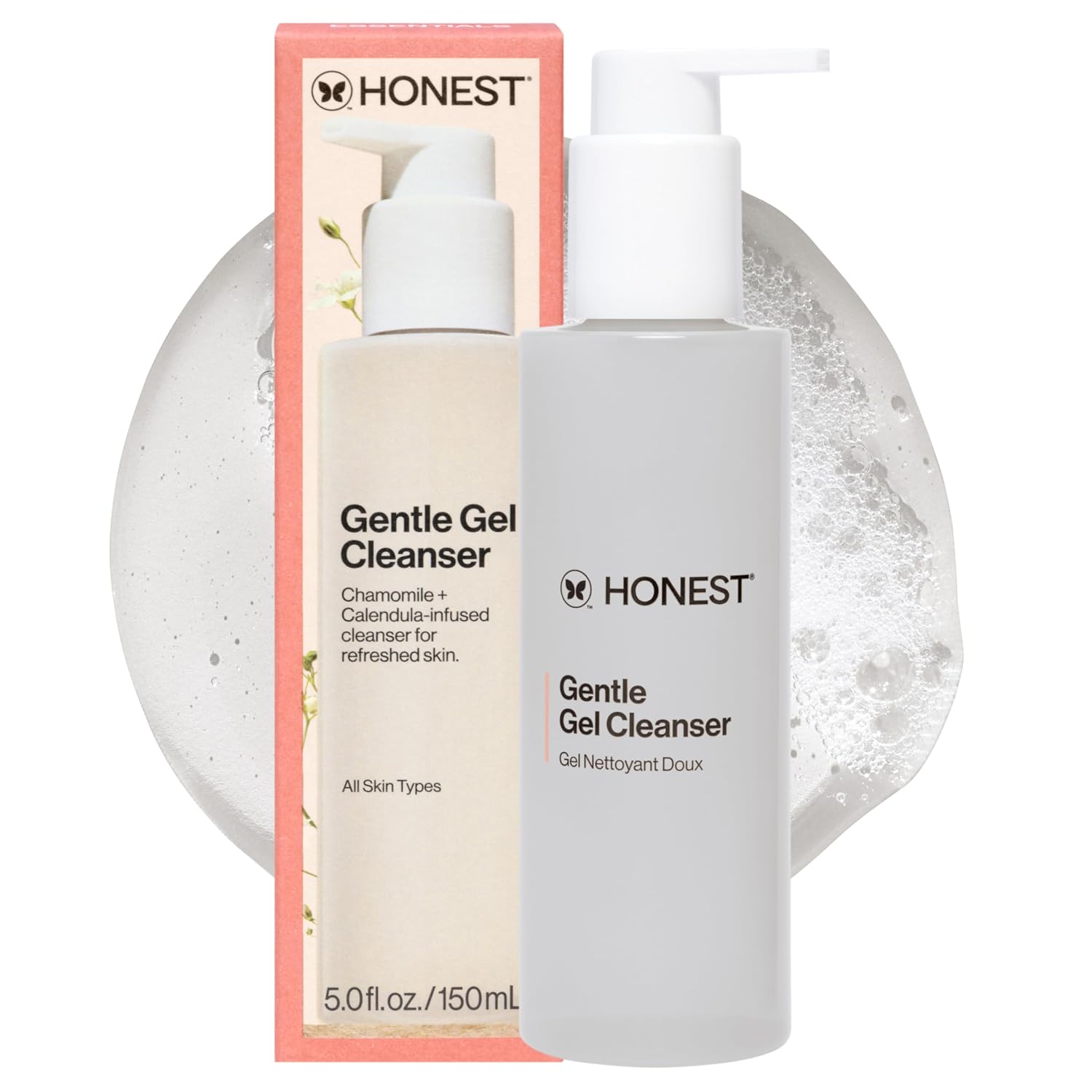 Honest Beauty Gentle Gel Daily Face Cleanser, Calms, Refreshes, Hydrates, Vegan Safe For Sensitive Skin, 5 Fl Oz