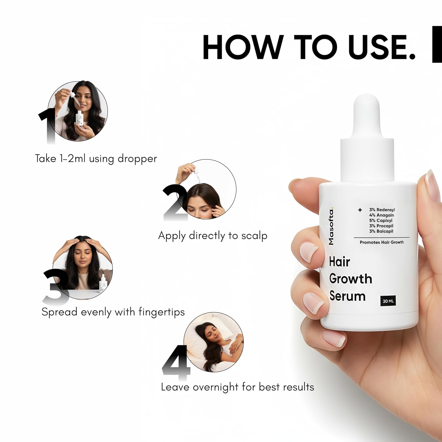Hair Growth Serum For Density, Hair Fall Control With 3% Redensyl, 5% Capixyl, 4% Anagain, 3% Procapil & 3% Baicapil, Rosemary & Biotin For Both Men & Women, 1.01 Fl.Oz./30Ml