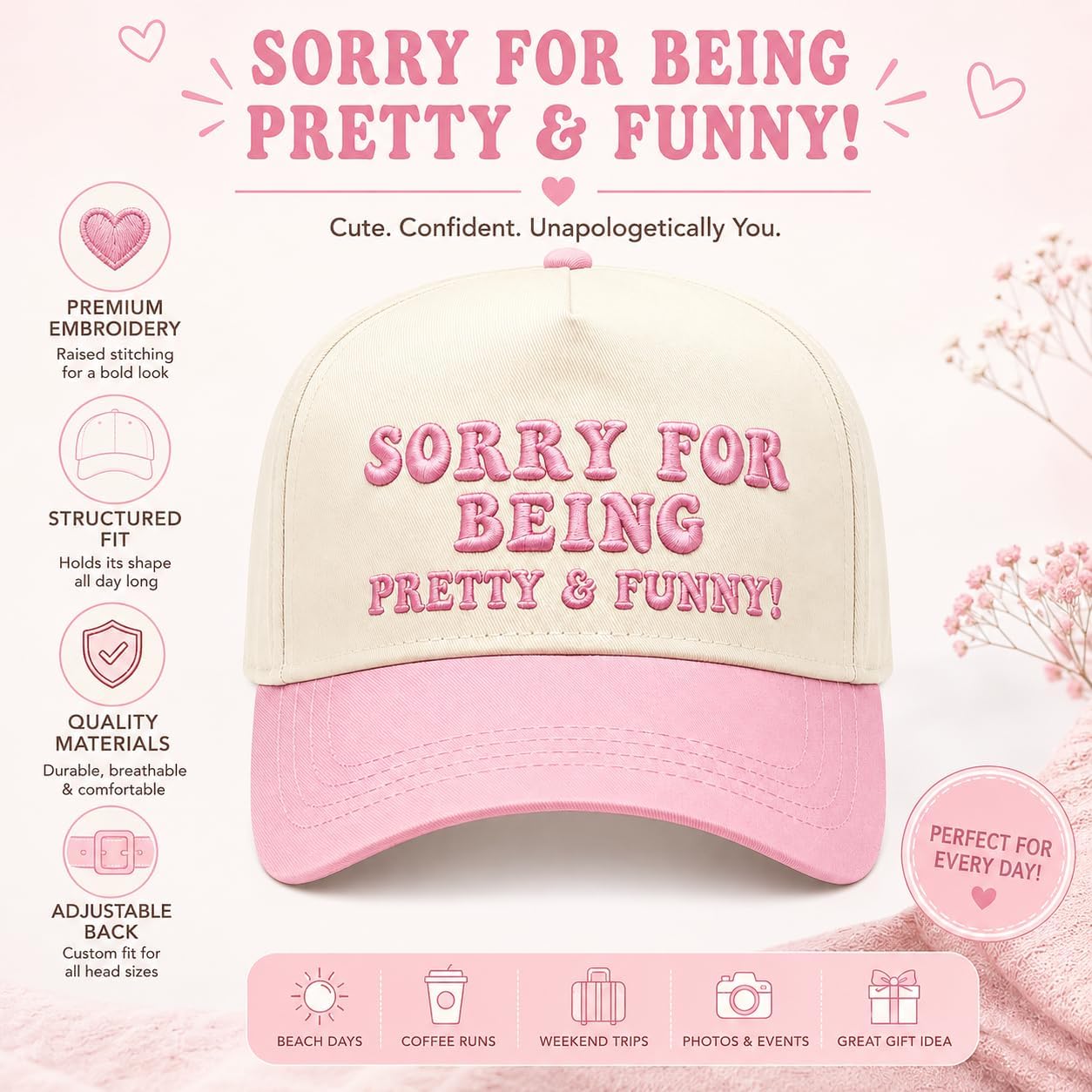 Vintage Canvas Embroidery Funny Hats Put It On My Husband'S Tab Hat Adjustable Baseball Cap For Men Women