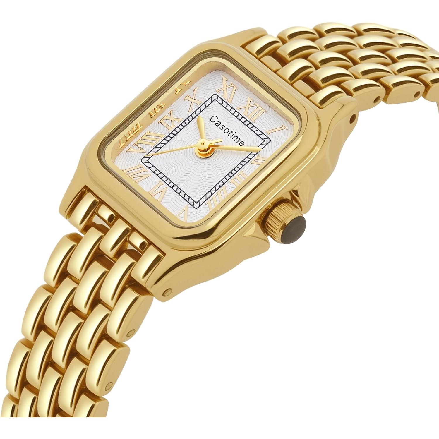 Gold Watches For Women Vintage Rectangular Dainty Jewelry Bracelet Watch Small Wrist Slim Reloj Para Mujer Classic Roman Numeral Dial 3Atm Water Resistant With Link Removal Tool Gift For Her