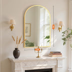 Sweetcrispy 24"x36" Arched Gold Bathroom Mirrors for Wall, Bathroom Mirrors for Over Sink, Metal Framed with HD Shatter-Proof Glass for Entryway, Living Room, Bedroom, Home Decor