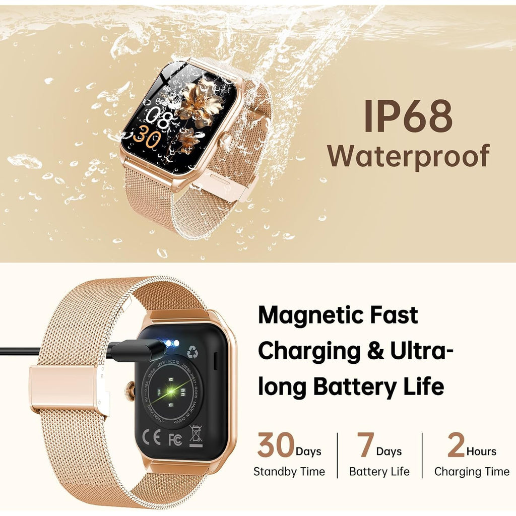 Smart Watches For Women, 1.91" Hd Fitness Tracker (Answer/Make Calls), Ip68 Waterproof, 120+ Sport Modes With Heart Rate And Sleep Monitor, Fitness Watch For Iphone/Android