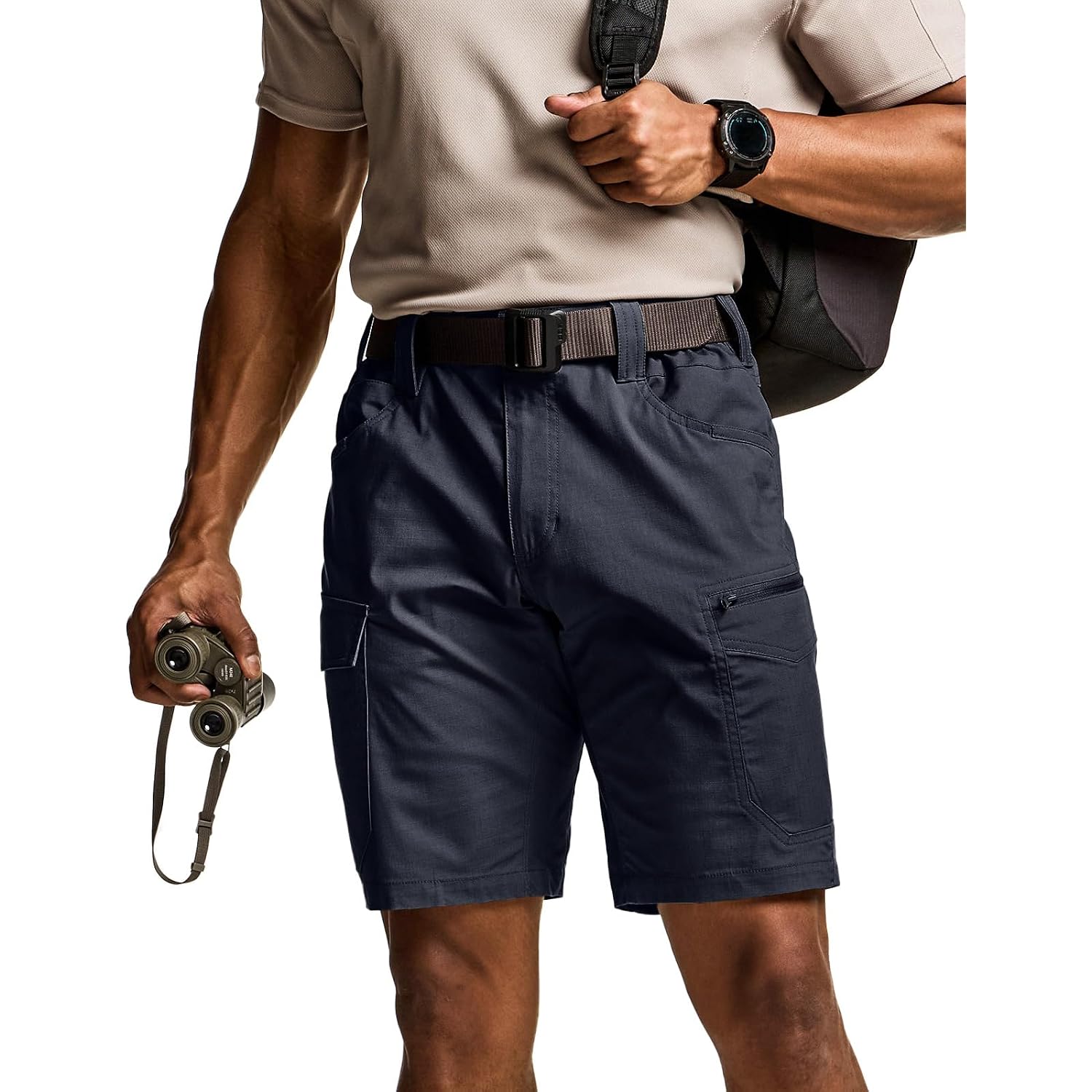 Cqr Men'S Flex Casual Cargo Shorts, Lightweight Water Resistant Golf Shorts, Stretch Tactical Work Shorts With Multi-Pocket