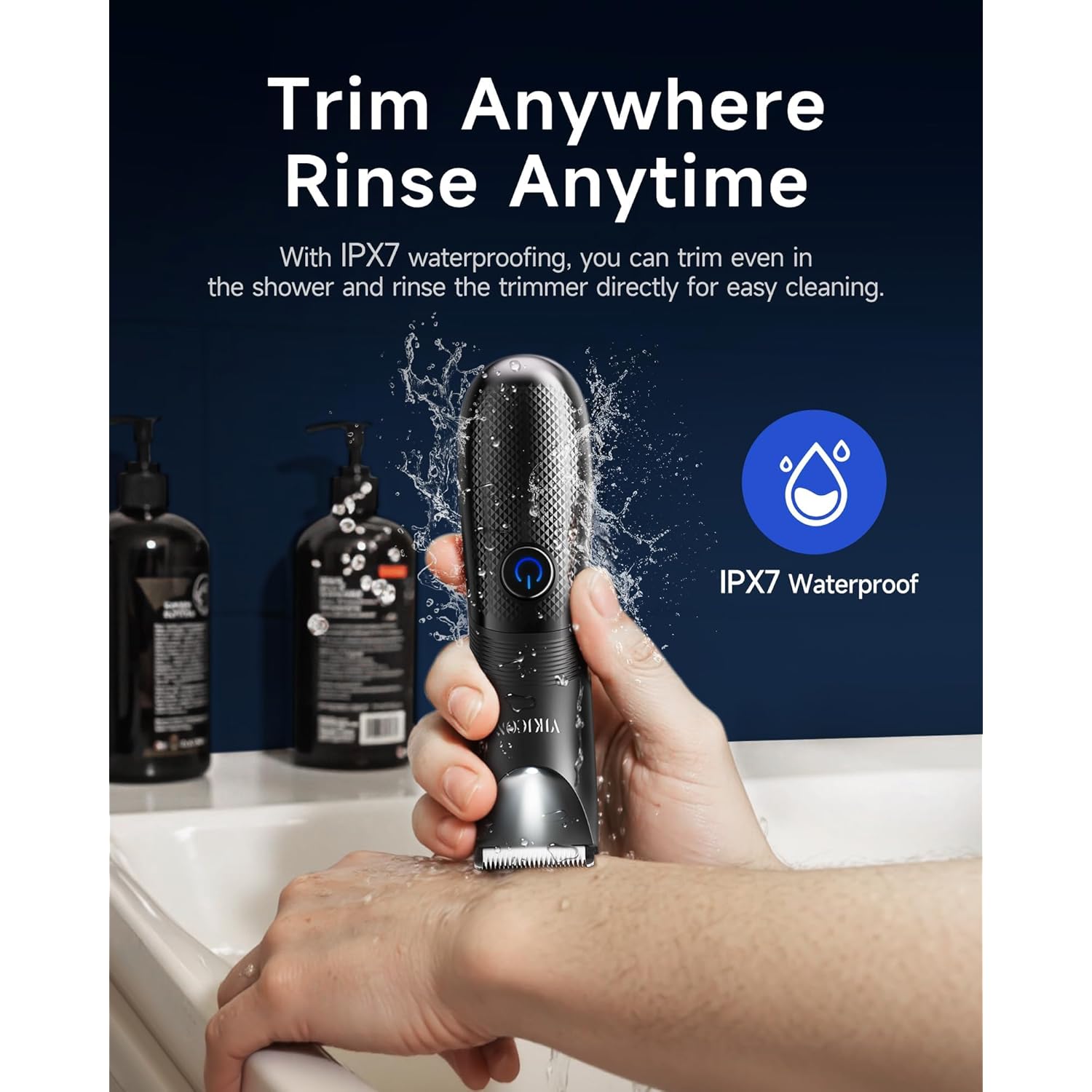 Manscape Trimmer for Men - No Nicks Electric Razor-Shaver for Balls/Pubic/Groin/Legs/Chest Hair Removal w/Light & Ceramic Blade, IPX7 Waterproof Full Body Hair Groomer USB-C Charging, Gifts for Men