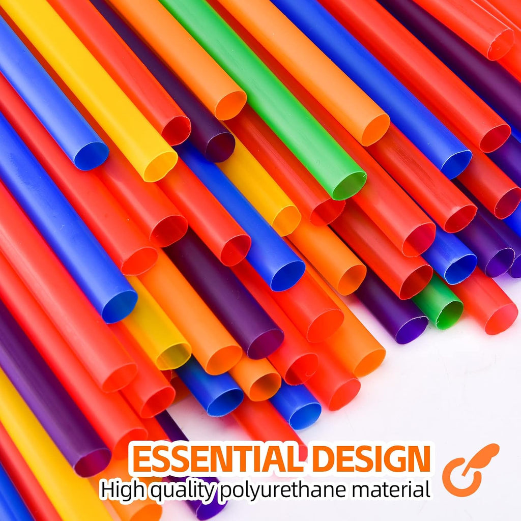 100Pcs Jumbo Smoothie Straws,(0.4" Diameter X8.3"Long) Colorful Disposable Plastic Large Wide-Mouthed Straw